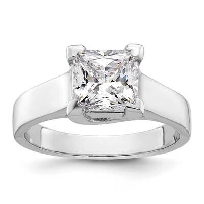 2 Carat 7.00mm V-End Square Princess Solitaire Engagement Ring Mounting 14k White Gold RM1959E-200-…