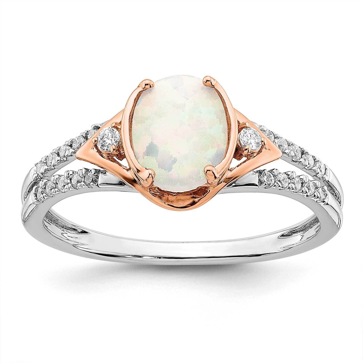 Created Opal Diamond Ring 14k Two-Tone Gold RM5958-OP-016-WRA