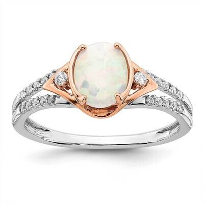 Created Opal Diamond Ring 14k Two-Tone Gold RM5958-OP-016-WRA, MPN: RM5958-OP-016-WRA, 886774553573