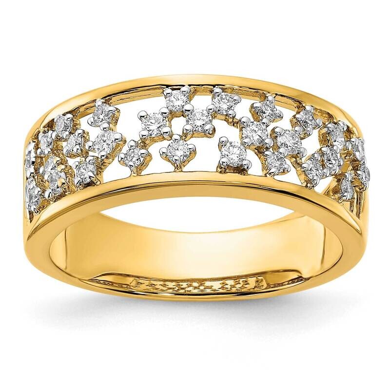 Diamond Cluster Center Ring 14k Polished Gold RM6876-033-YA