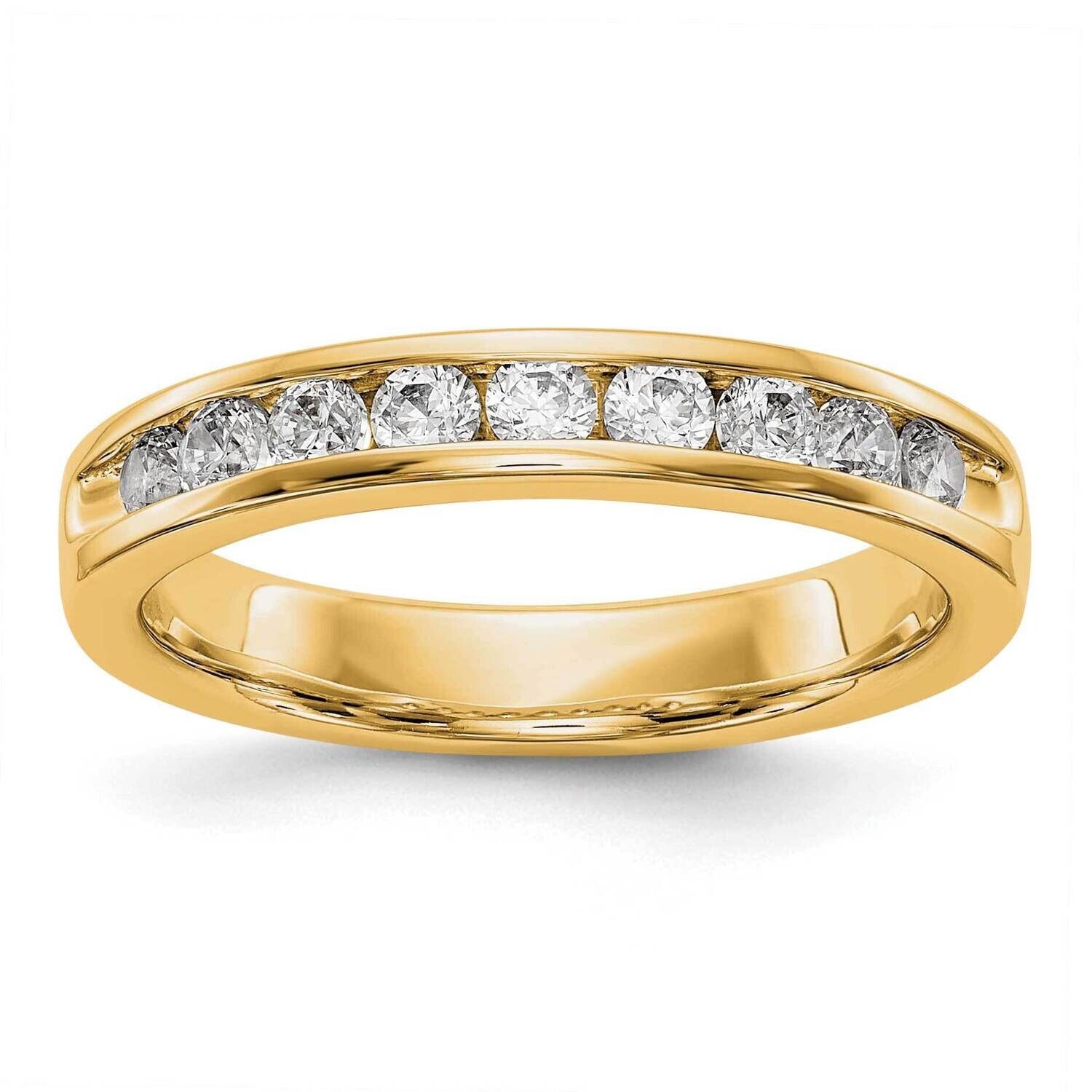 9-Stone Diamond Channel BA4 Diamonds Si1/Si2 G-I 14k Gold RM3310B-047-YAA, MPN: RM3310B-047-YAA,