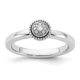 Stackable Expressions Diamond Round Ring Sterling Silver QSK1079, MPN: QSK1079,