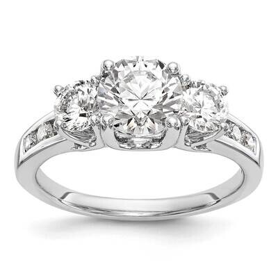 True Origin 1/5 Carat Diamond Vs/Si D E F Semi Mount Three Stone Ring 14k White Gold RM2974E-150-WA…