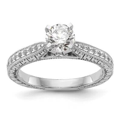 Etched Peg Set Solitaire Engagement Ring Mounting 14k White Gold RM1992E-CWAA, MPN: RM1992E-CWAA,