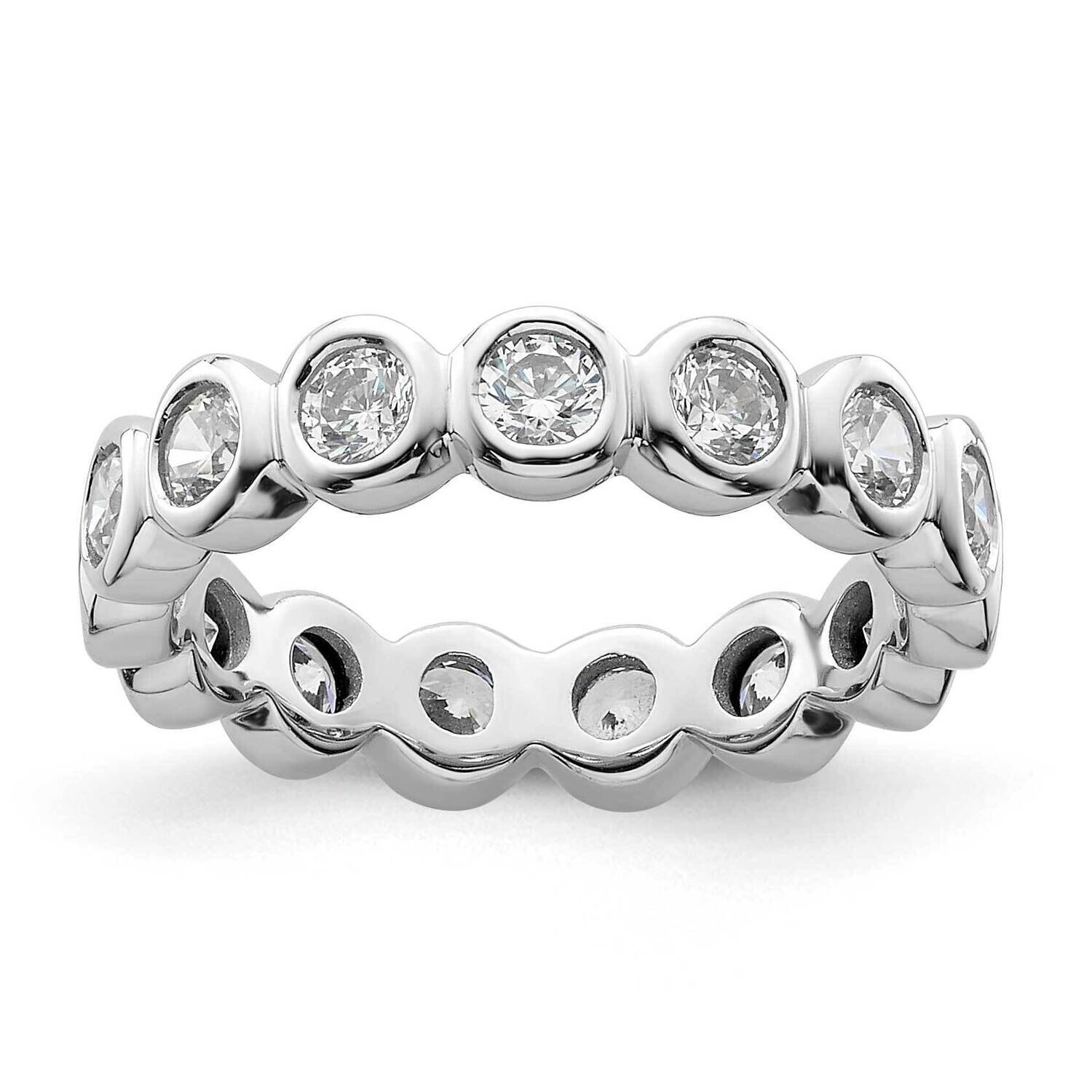 Polished Bezel-Set 1 Carat Diamond Complete Eternity Band 14k White Gold ET0011-100-4W4, MPN: ET001…