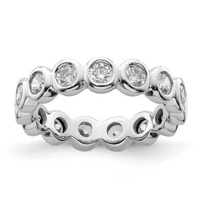 Polished Bezel-Set 1 Carat Diamond Complete Eternity Band 14k White Gold ET0011-100-4W4, MPN: ET001…