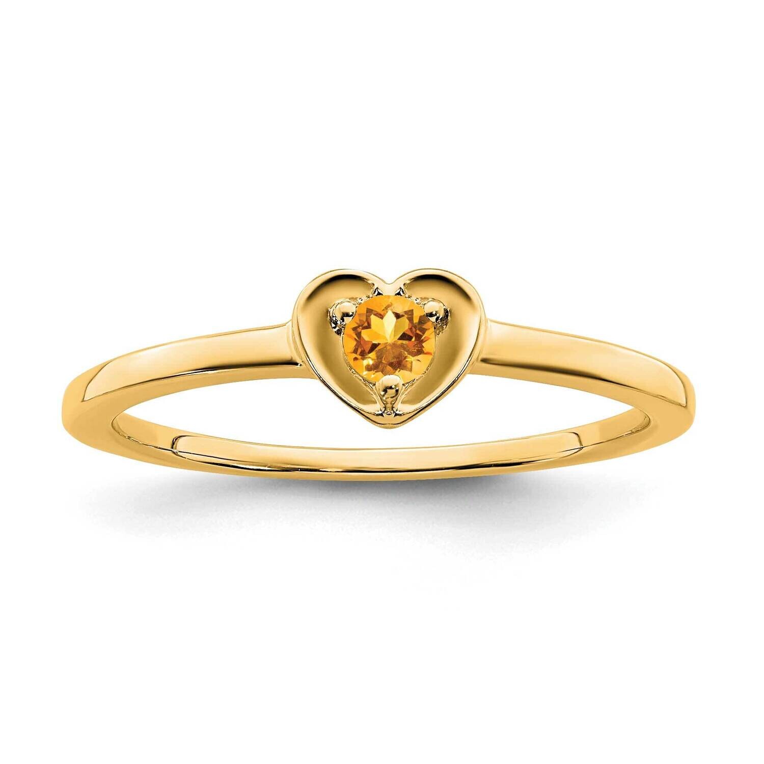 Citrine Heart Ring 10k Gold RM7397-CI-1Y