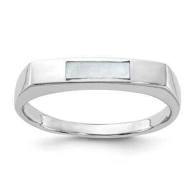 Mother Of Pearl Inlay Ring Sterling Silver Rhodium-Plated QR7589, MPN: QR7589,