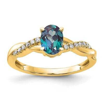 Oval Created Alexandrite Diamond Ring 14k Gold RM4235-CA-008-YA, MPN: RM4235-CA-008-YA,