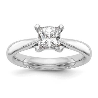1/2Carat 4.50mm 4-Prong Square Princess Solitaire Engagement Ring Mounting 14k White Gold RM1962E-1…