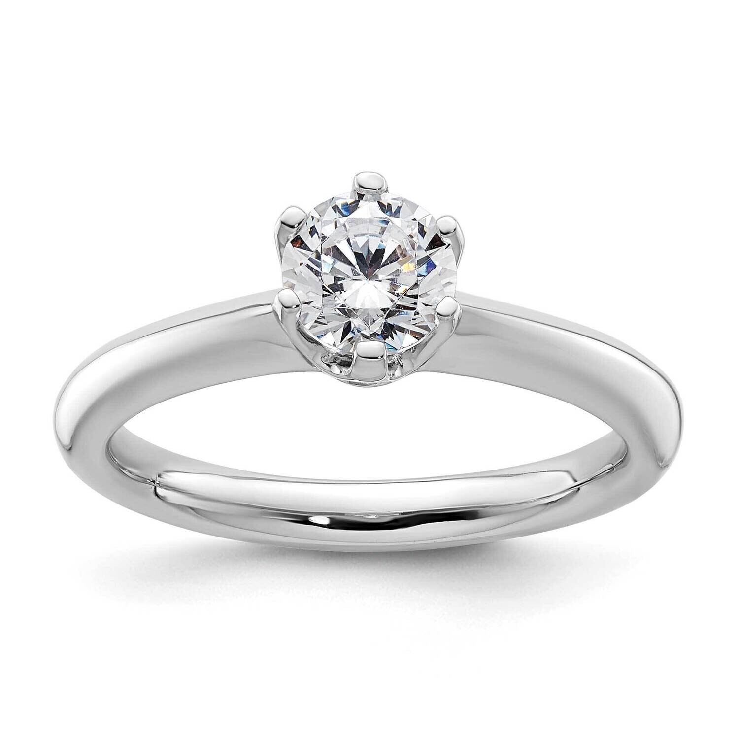 3/4 Carat 5.80 mm 6-Prong Round Solitaire Engagement Ring Mounting 14k White Gold RM1935E-075-CWAA,…