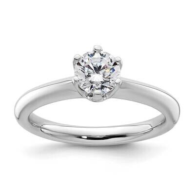 3/4 Carat 5.80 mm 6-Prong Round Solitaire Engagement Ring Mounting 14k White Gold RM1935E-075-CWAA,…