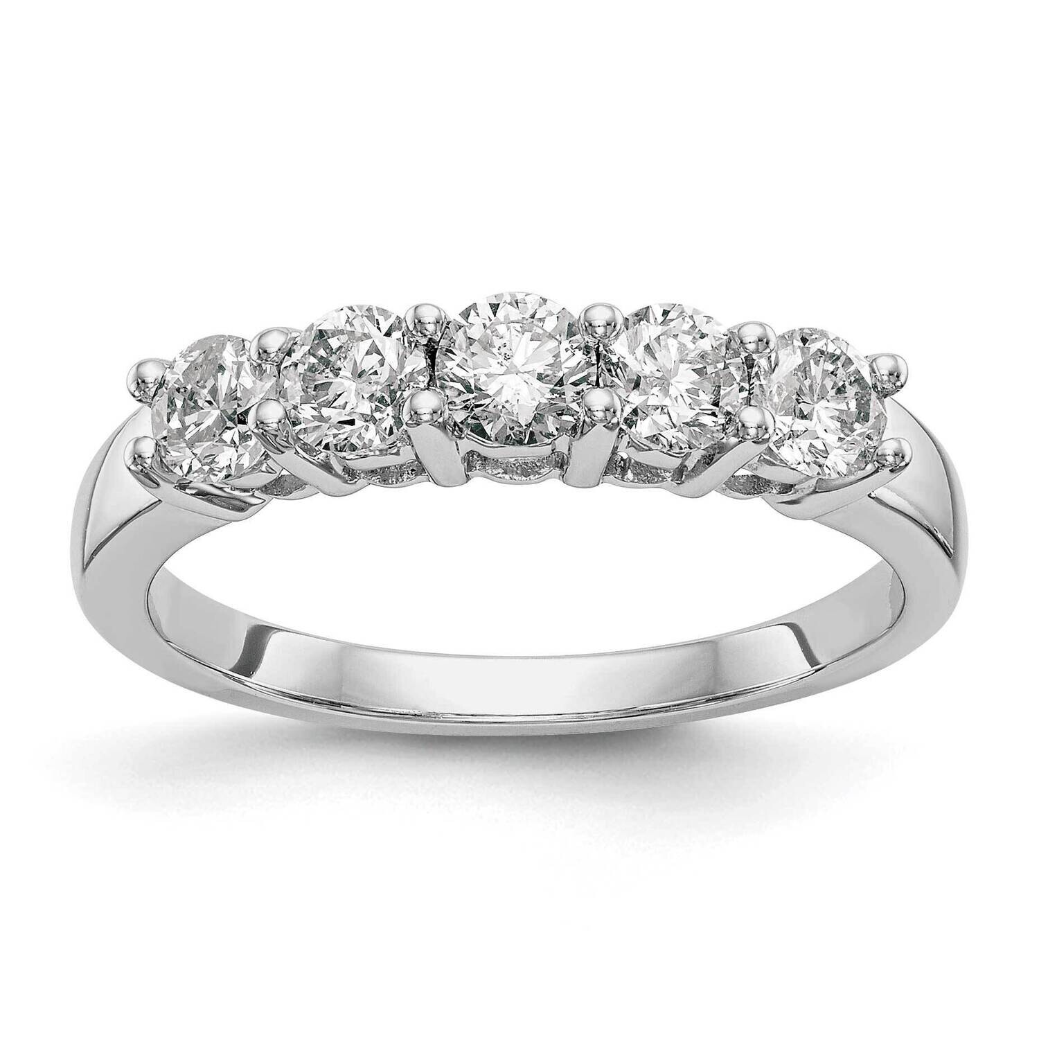 5-Stone Diamond Wedding Band Ring Mounting 14k White Gold RM3039B-088-CWAA