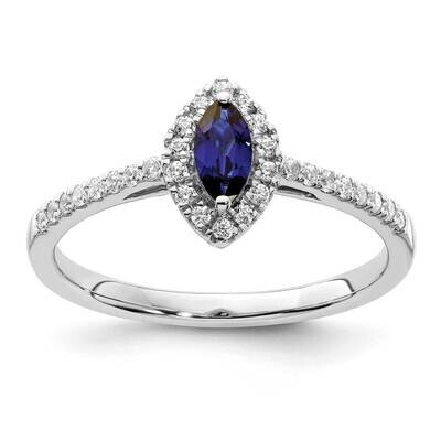 Diamond Created Blue Sapphire Ring 14k White Gold RM9355-CSA-020-WAA, MPN: RM9355-CSA-020-WAA, 8839…