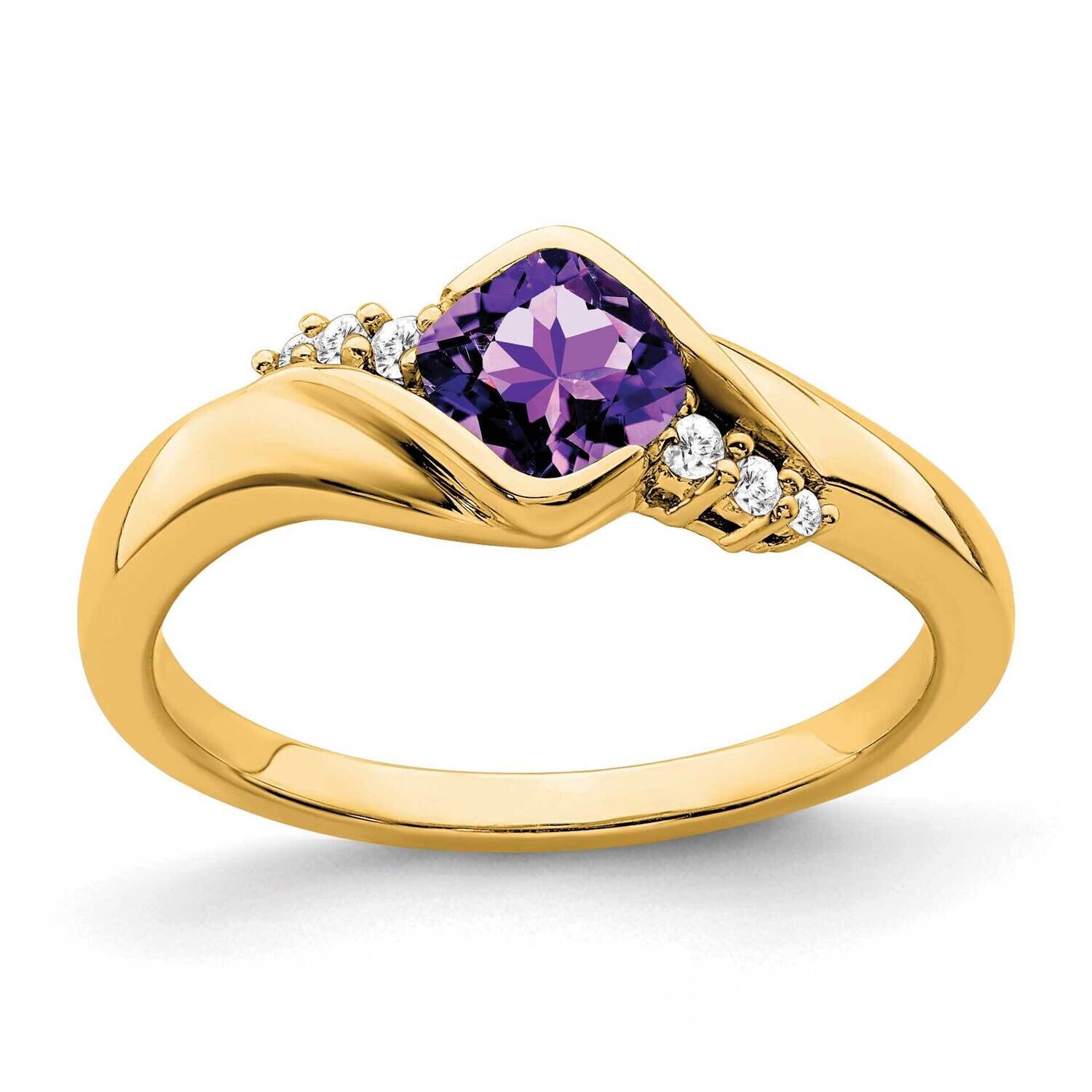 Amethyst Diamond Ring 10k Gold RM7156-AM-006-1YA, MPN: RM7156-AM-006-1YA, 191101818509