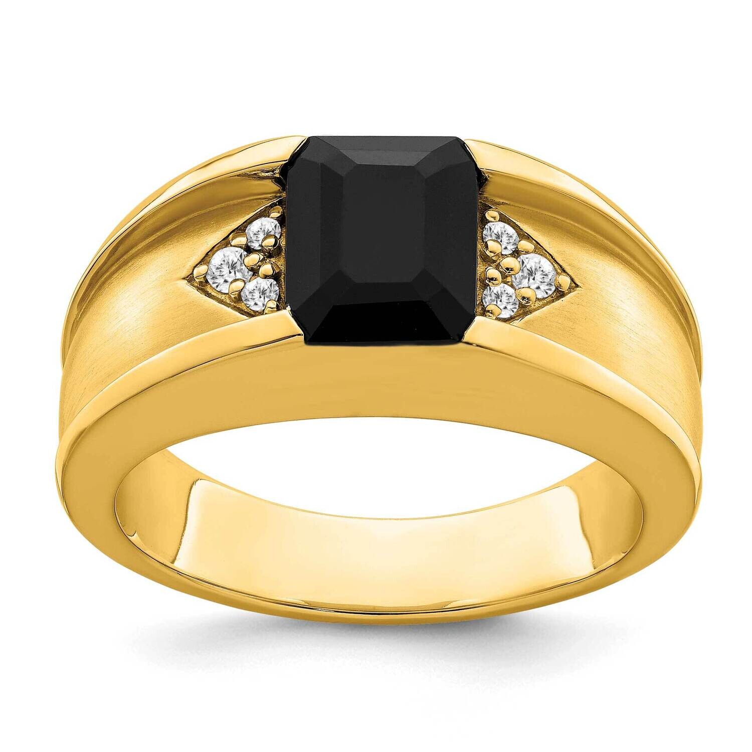 Onyx Diamond Mens Ring 14k Gold RM7392-OX-010-YA
