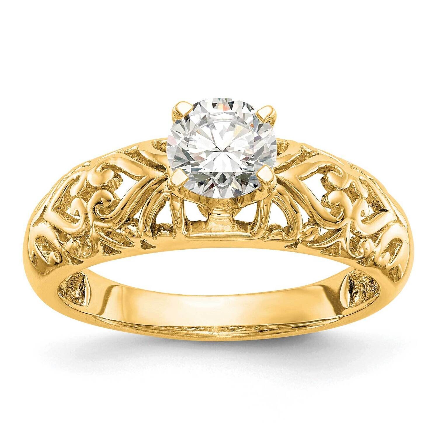 Peg Set Solitaire Engagement Ring Mounting 14k Gold RM1995E-Y, MPN: RM1995E-Y,