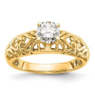 Peg Set Solitaire Engagement Ring Mounting 14k Gold RM1995E-Y, MPN: RM1995E-Y,