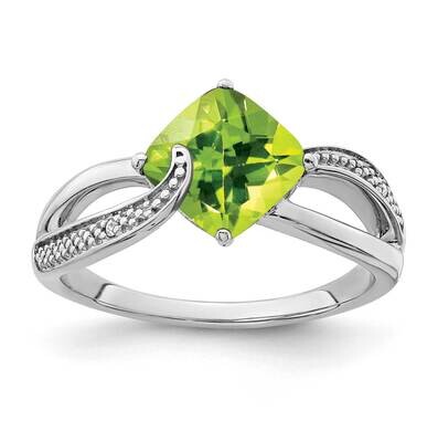 Peridot Diamond Ring Sterling Silver Rhodium-Plated RM7402-PE-001-SSA, MPN: RM7402-PE-001-SSA,