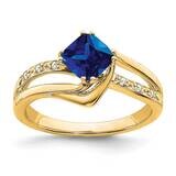 Created Sapphire Diamond Ring 14k Gold RM7116-SA-004-YA, MPN: RM7116-SA-004-YA, 191101816468