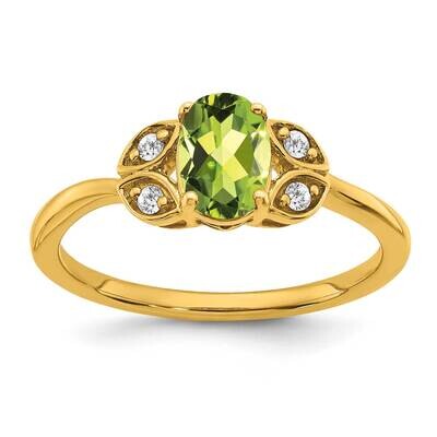 Peridot Diamond Ring 10k Gold RM5760-PE-006-1YA, MPN: RM5760-PE-006-1YA, 886774540955