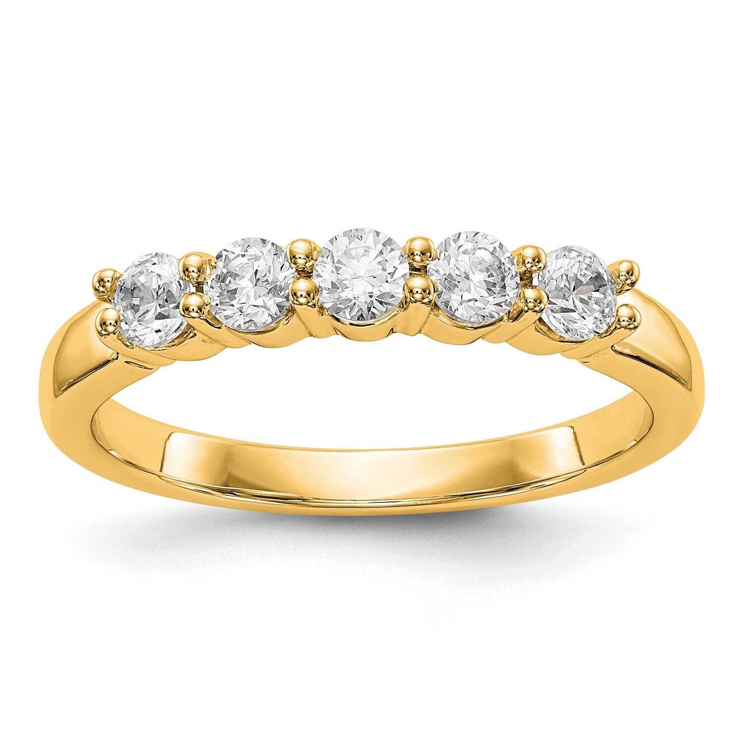 5-Stone Shared Prong Holds 5-2.9mm Round Diamond Band Ring Mounting 14k Gold RM3286B-050-YAA, MPN: …