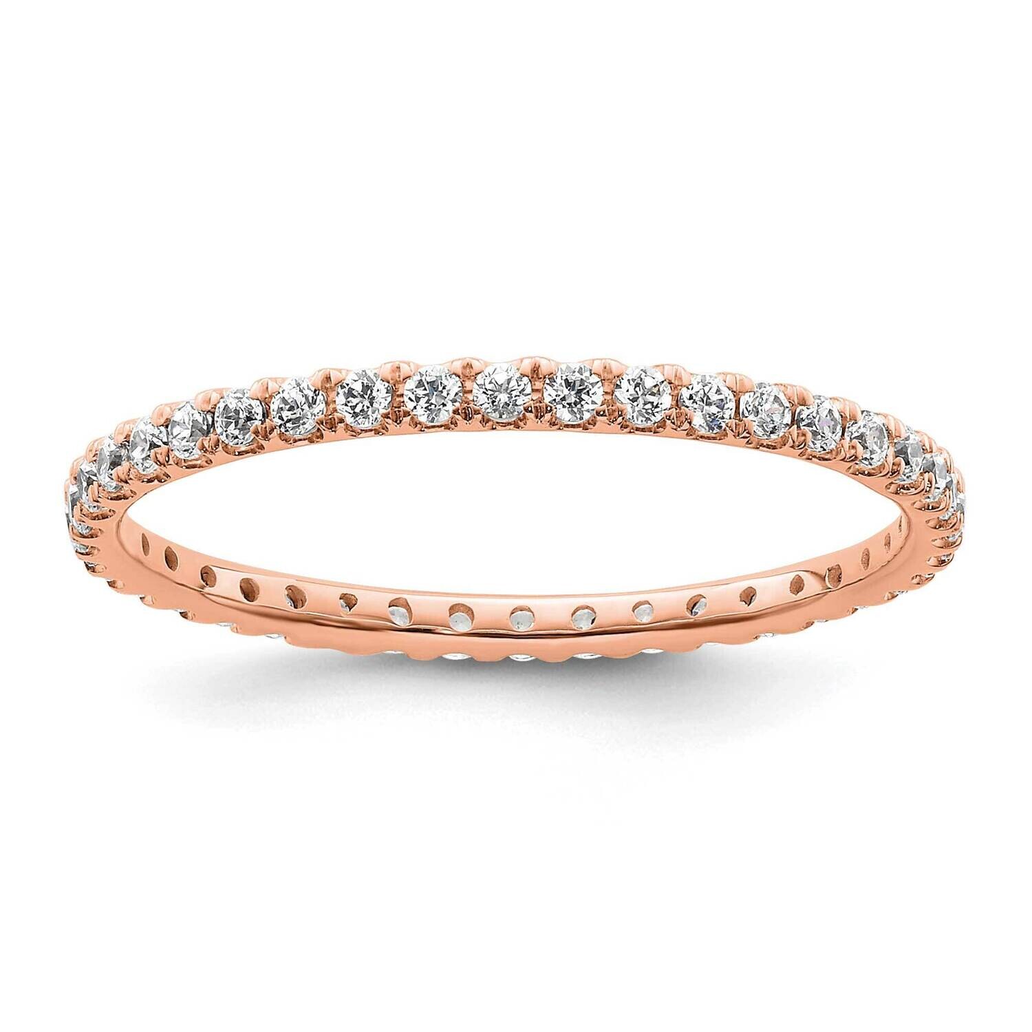 Polished U-Shared Prong 1/2 Carat Diamond Complete Eternity Band 14k Rose Gold ET0005-050-9R4, MPN:…