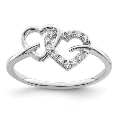 Diamond Double Heart Ring 14k White Gold RM9695-012-WAA, MPN: RM9695-012-WAA, 883957901534