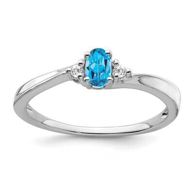 Blue Topaz Diamond Ring 14k White Gold RM7405-BT-004-WA, MPN: RM7405-BT-004-WA,