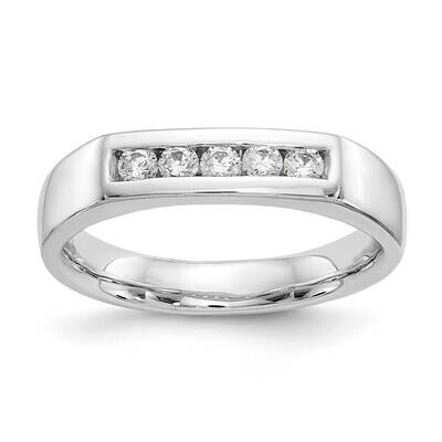 5-Stone Holds 5-2.3mm Round Closed Channel Band Ring Mounting 14k White Gold RM3278B-025-WAA, MPN: …