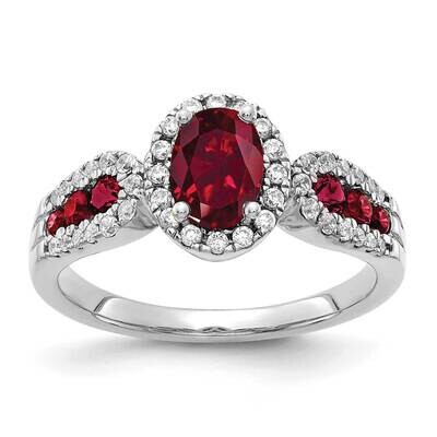 Diamond Oval Created Ruby Ring 14k White Gold RM5745-CRU-033-WAA, MPN: RM5745-CRU-033-WAA, 88395790…