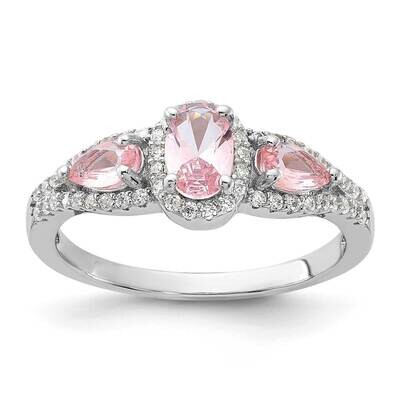Nano Crystal CZ Ring Sterling Silver Rhodium-Plated QR7623, MPN: QR7623,