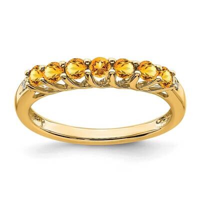Citrine Diamond 7-Stone Ring 14k Gold RM7411-CI-001-YA, MPN: RM7411-CI-001-YA,
