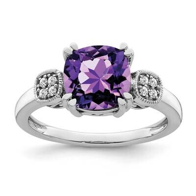 Amethyst Diamond Ring 14k White Gold RM7130-AM-006-WA, MPN: RM7130-AM-006-WA, 191101817151