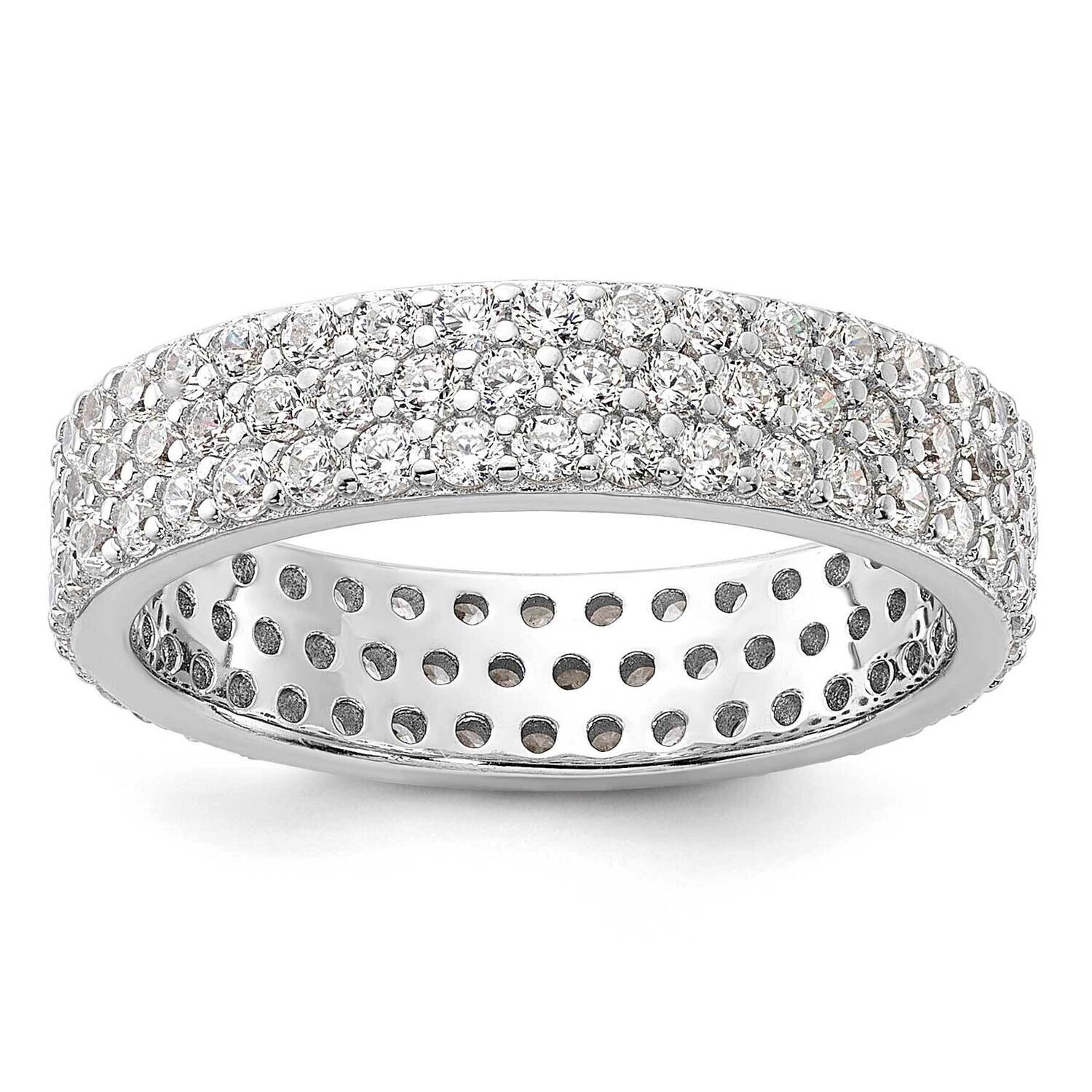 4mm CZ Eternity Band Sterling Silver Rhodium-Plated QR7537, MPN: QR7537,