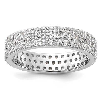 4mm CZ Eternity Band Sterling Silver Rhodium-Plated QR7537, MPN: QR7537,