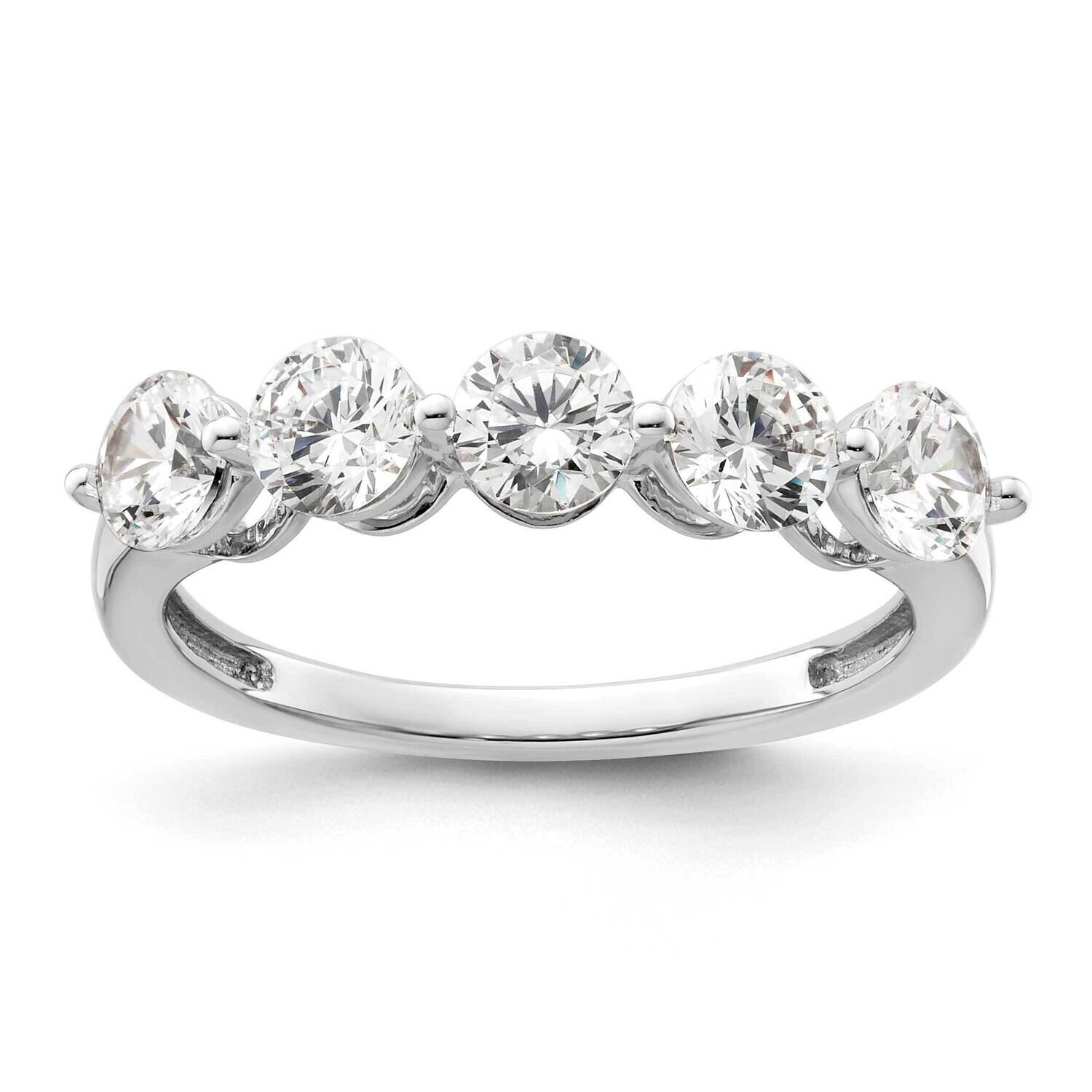 5-Stone Shared Prong Holds 5-4.3mm Round Diamond Band Ring Mounting 14k White Gold RM3182B-150-WAA,…