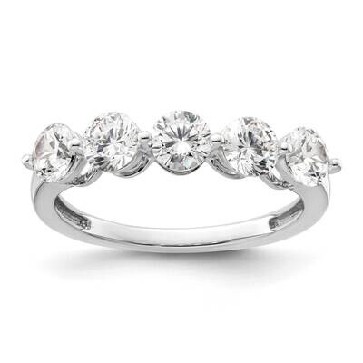 5-Stone Shared Prong Holds 5-4.3mm Round Diamond Band Ring Mounting 14k White Gold RM3182B-150-WAA,…