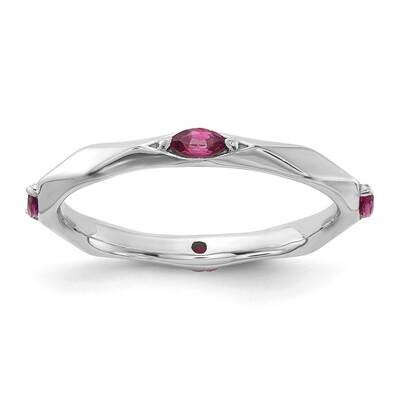 Stackable Expressions Rhod-Plated Rhodolite Garnet Ring Sterling Silver QSK2233, MPN: QSK2233, 8839…