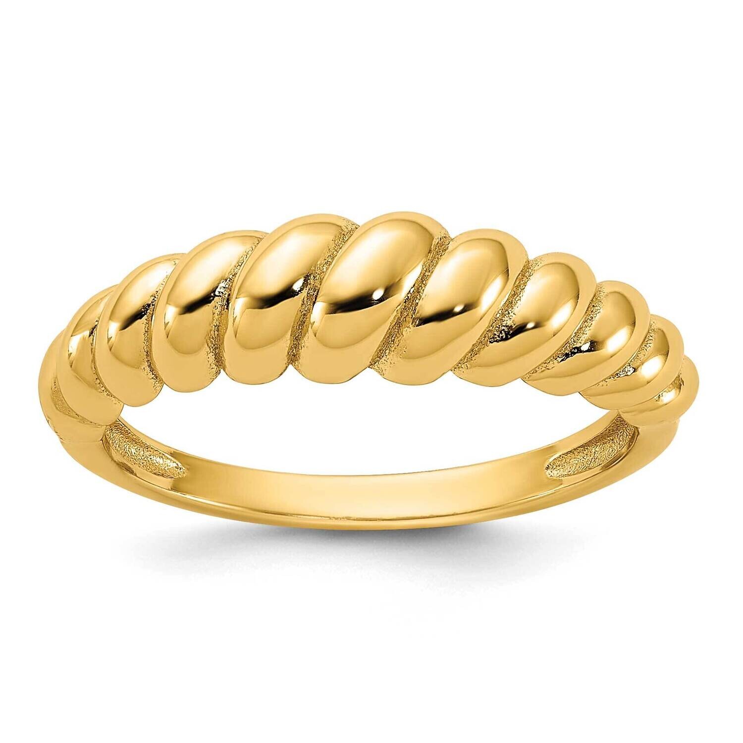 Gold-Tone Scalloped Ring Sterling Silver QR7515GP, MPN: QR7515GP,