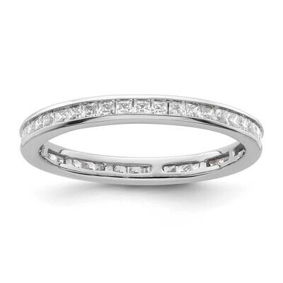 Polished Channel-Set 1 Carat Princess Diamond Complete Eternity Band 14k White Gold ET0010-100-9W4,…