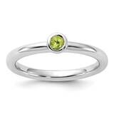 Stackable Expressions Rhodium-Plated Peridot Ring Sterling Silver QSK2193, MPN: QSK2193,