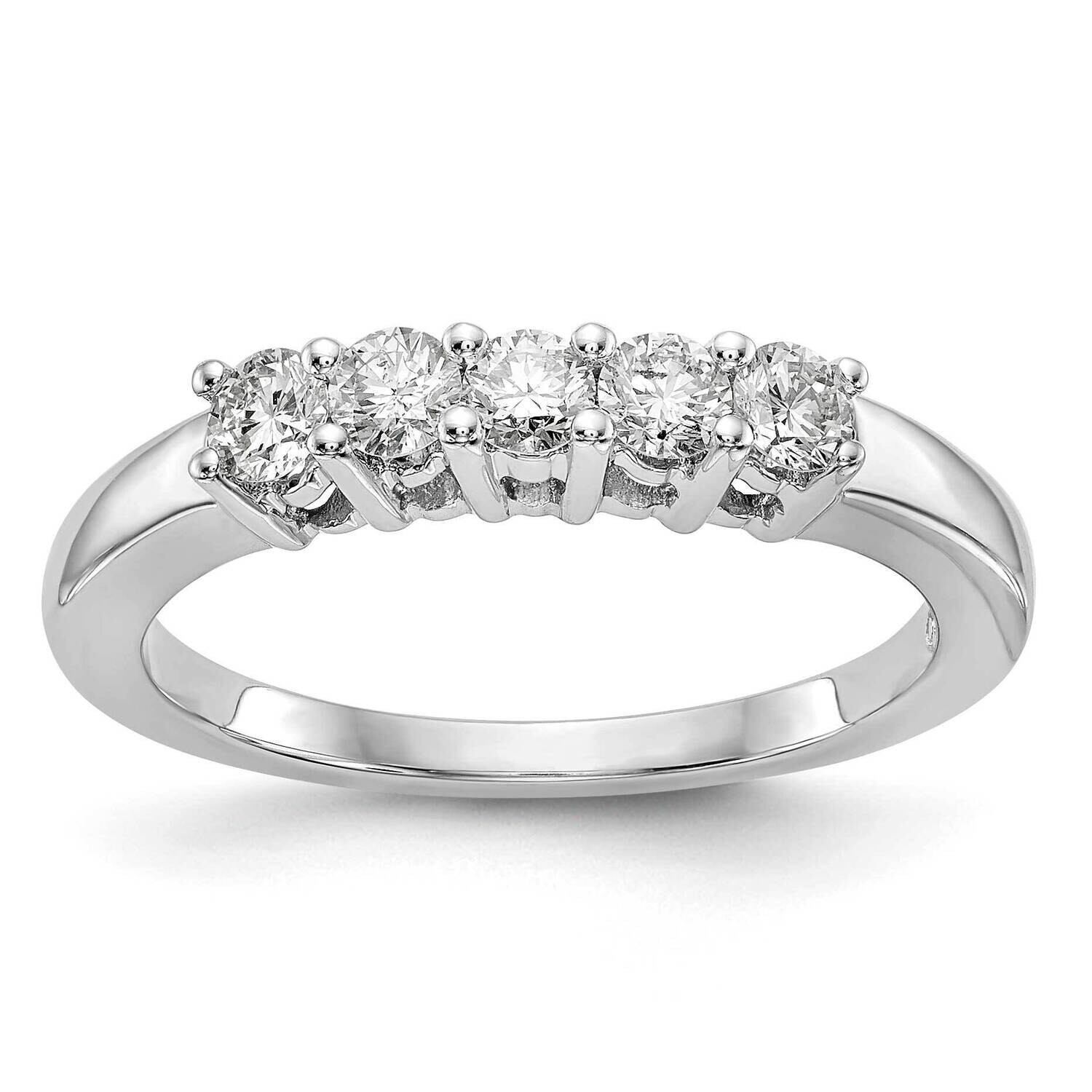 5-Stone Diamond Wedding Band Ring Mounting 14k White Gold RM3039B-050-CWAA, MPN: RM3039B-050-CWAA,