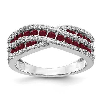 Diamond Created Ruby Twist Ring 14k White Gold RM3847-CRU-033-WAA, MPN: RM3847-CRU-033-WAA, 8839579…