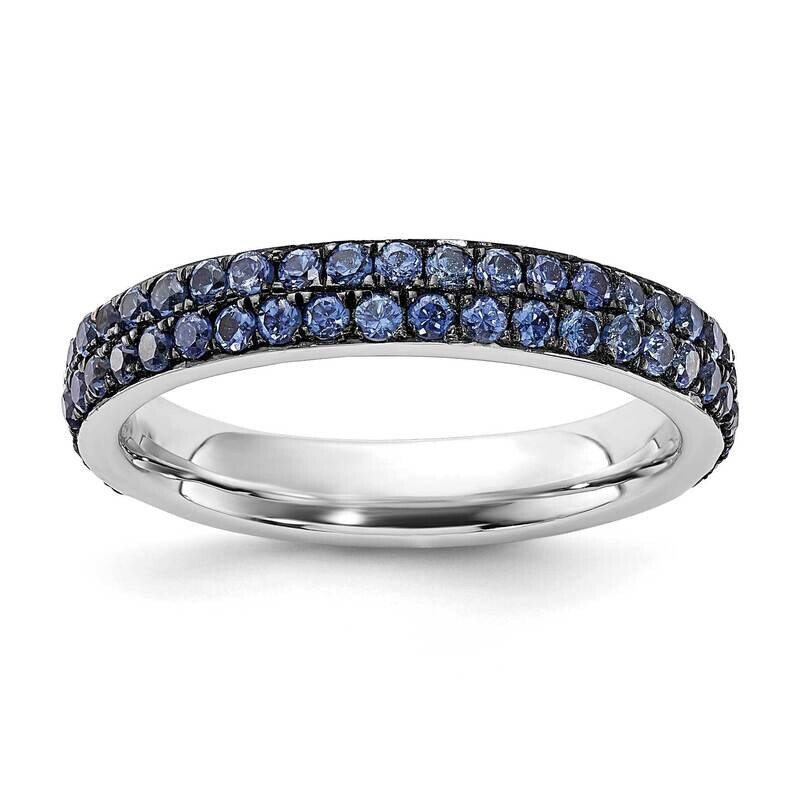 Stackable Expressions Polished Created Sapphire Ring Sterling Silver QSK664