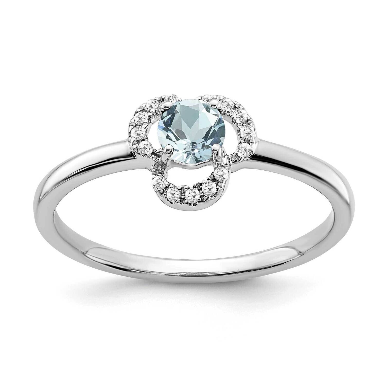 Aquamarine Diamond Ring 10k White Gold RM3578-AQ-006-1WA, MPN: RM3578-AQ-006-1WA, 191101664663