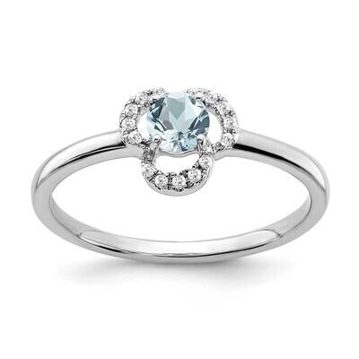 Aquamarine Diamond Ring 10k White Gold RM3578-AQ-006-1WA, MPN: RM3578-AQ-006-1WA, 191101664663