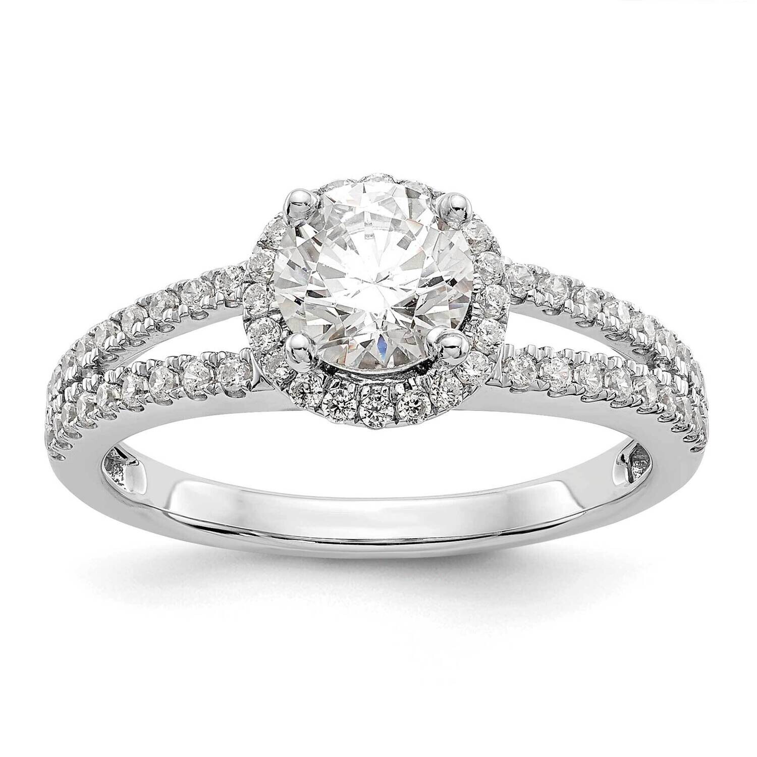 Diamond Semi-Mount Halo Engagement Ring 14k White Gold RM2126E-075-WAA, MPN: RM2126E-075-WAA,