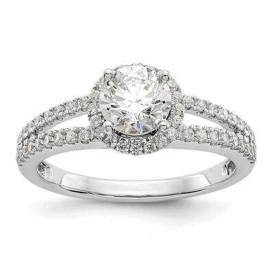 Diamond Semi-Mount Halo Engagement Ring 14k White Gold RM2126E-075-WAA, MPN: RM2126E-075-WAA,