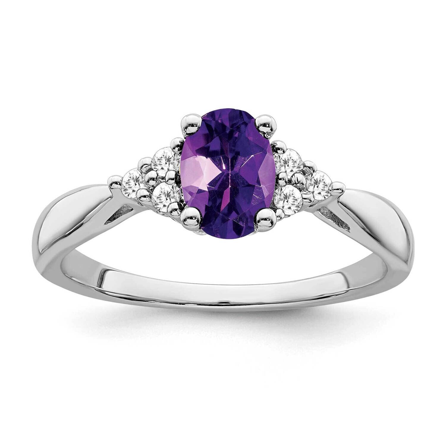 Amethyst Diamond Ring 14k White Gold RM7118-AM-012-WA, MPN: RM7118-AM-012-WA, 191101816499